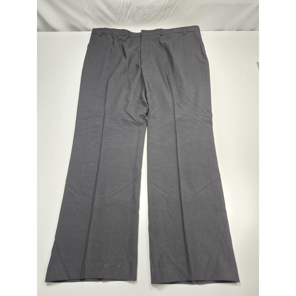 VTG John Alexander Dress Pants Mens 48x34 Gray Wool Flat Front Straight USA